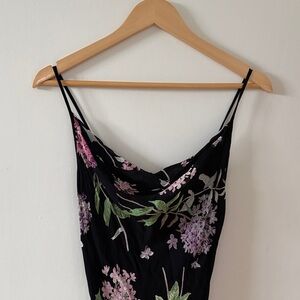 Nostalgia Navy Floral Midi Dress L